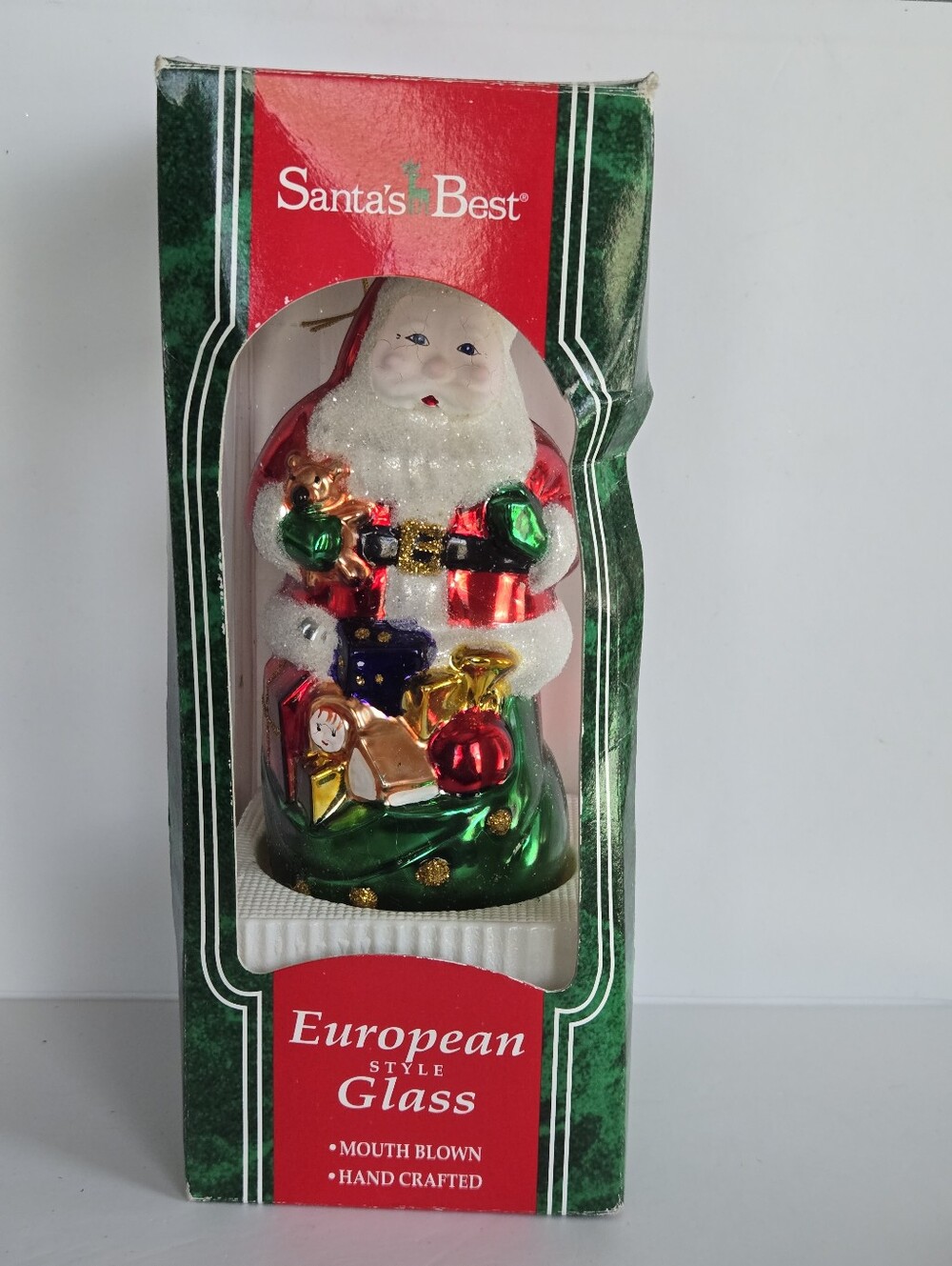 NOS Vintage 1996 Santas Best European Style Santa Claus Mouth Blown Ornament 6"